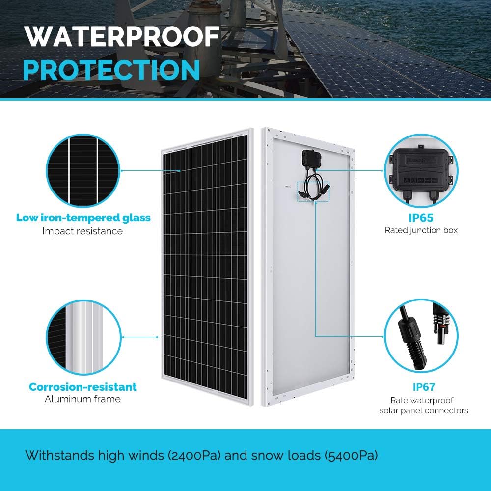 Solar Panel 100W Monocrystalline Off-Grid Charger k7