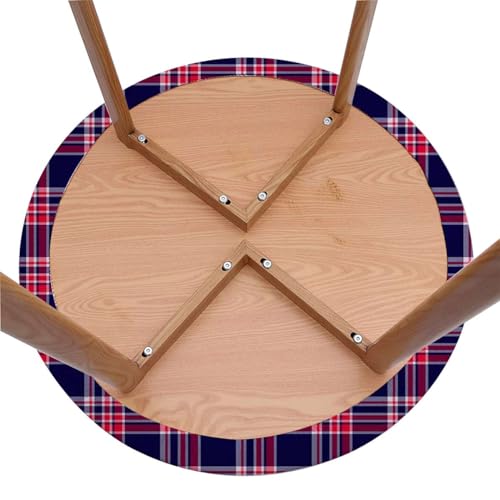 Multicolor Tartan Fitted Round Tablecloth 45-50 Inch A7