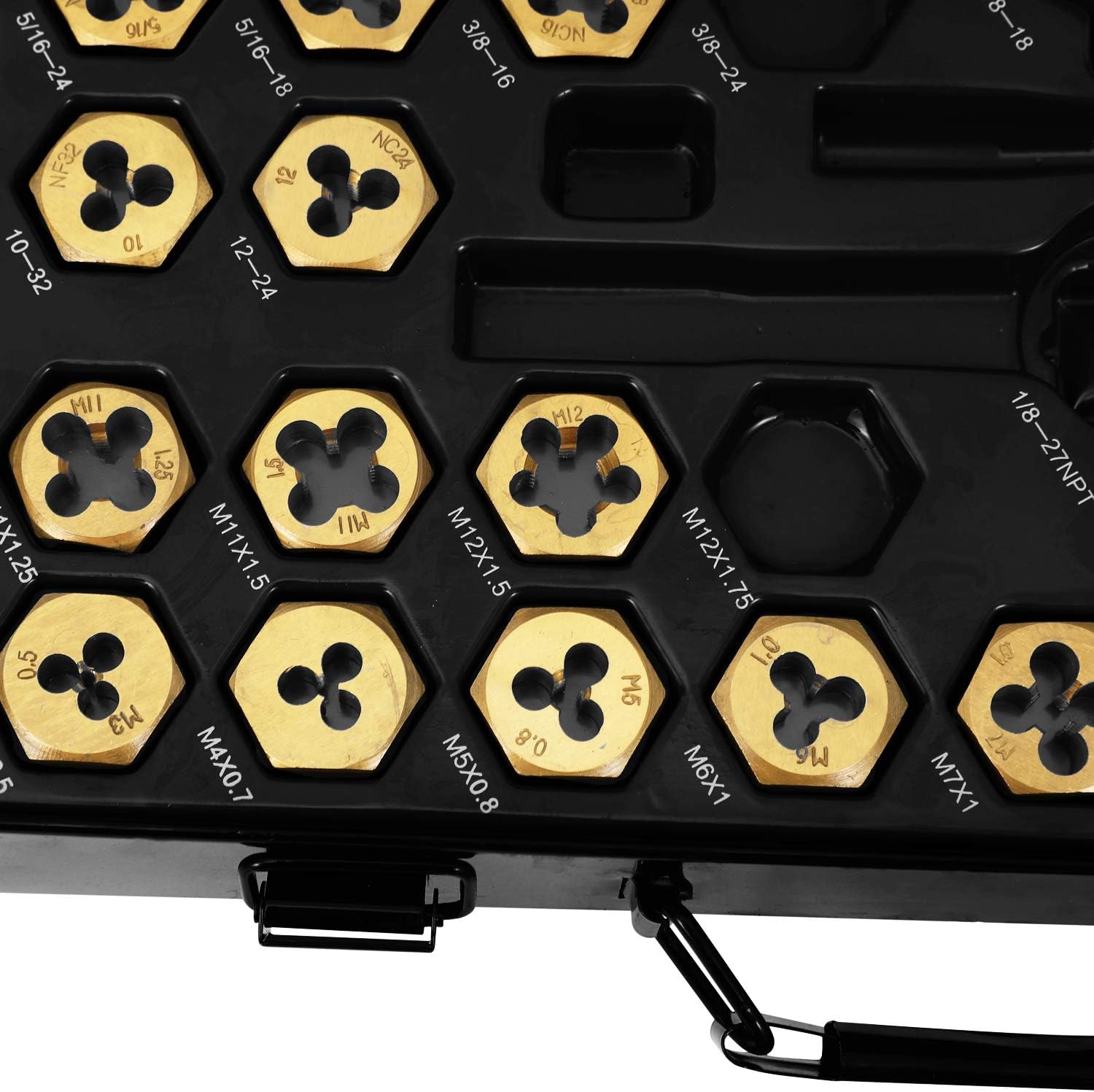 86 Piece Metric SAE Tap and Die Set, Titanium Coated with Case A7