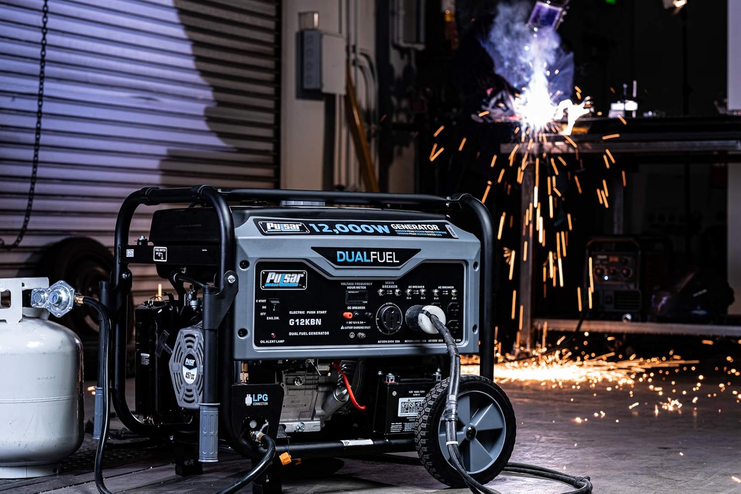 Heavy Duty Portable Dual Fuel Generator 9500W Electric Start A7