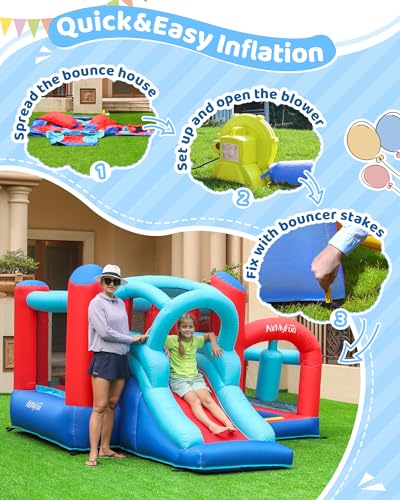 Inflatable Bounce House with Slide for Kids 7k