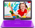 DBPOWER 17.9" Portable DVD Player with 15.6" Large HD Swivel Screen, Support DVD/CD/USB/SD Card and Others Multiple Disc Formats, with 6-Hour Built-in Rechargeable Battery, High Volume Speaker, Blue