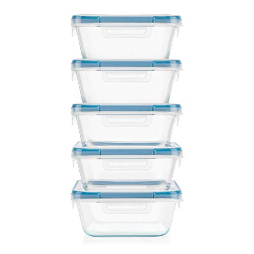 Glass Food Storage Container Set 24-Pc BPA-Free Lids A7k