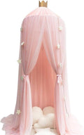 Dome Princess Bed Canopy Round Lace Mosquito Net Play Tent Hanging House Decoration Lace Netting Curtains for Indoor Outdoor (Pink,Small)
