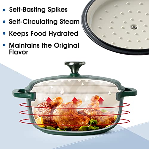Enameled Cast Iron Dutch Oven with Lid 3-Quart Red a7