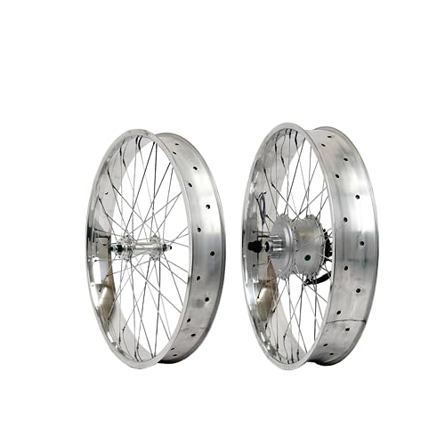 Micargi 26" Internal 3 Speed Aluminum Double Polish FAT Rim Wheel Set Compatible with Disc Brake
