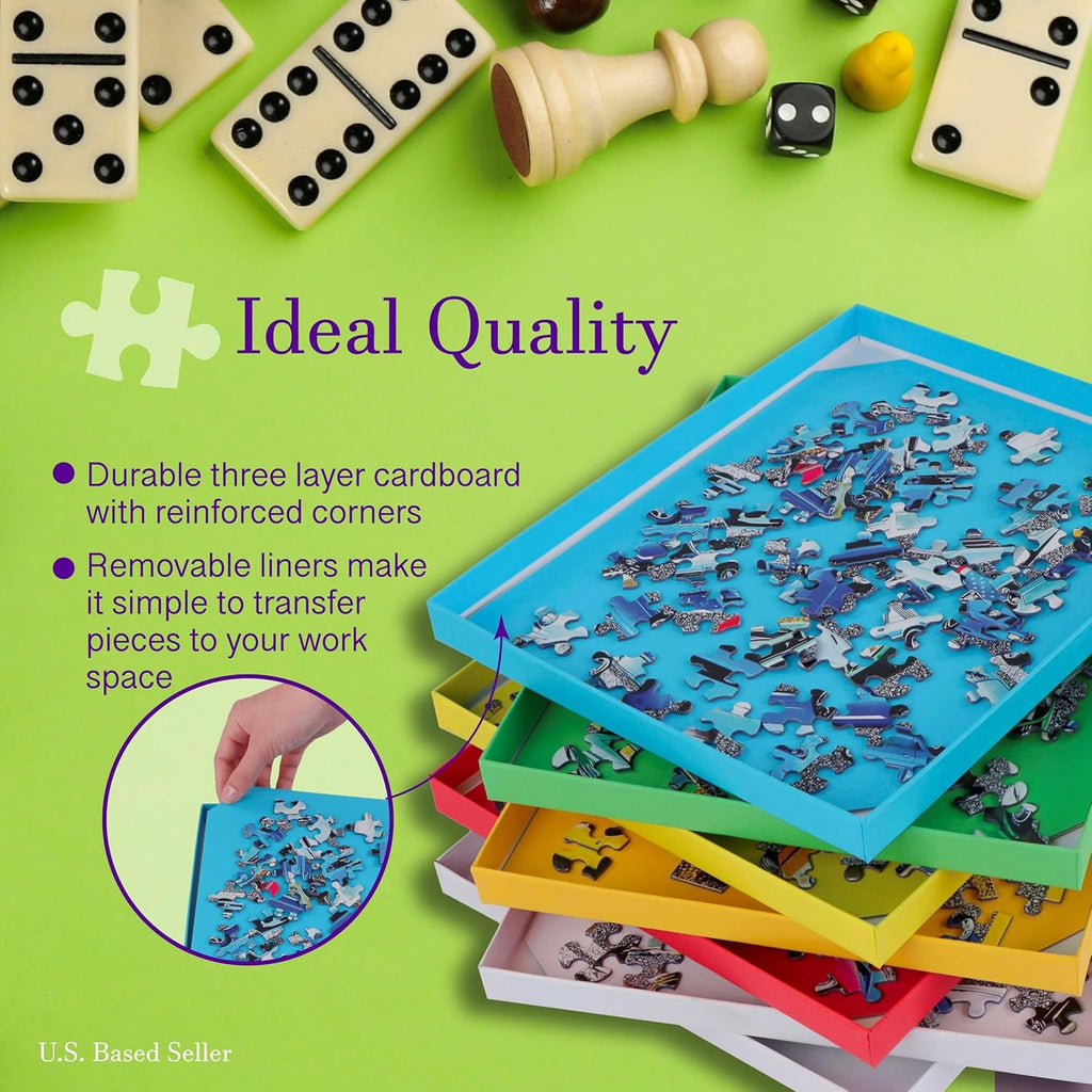 Jigsaw Puzzle Sorter Trays, 7-Piece Set for Large Puzzles K7