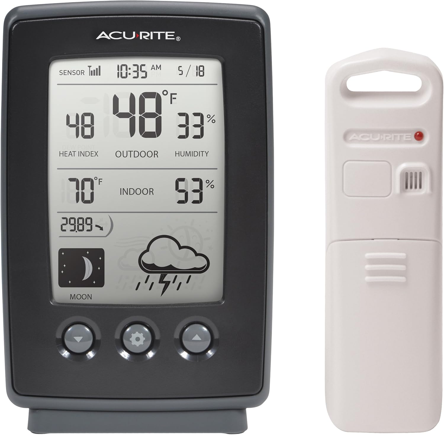 Weather Station Indoor Outdoor Temperature Humidity Moon Phase k7