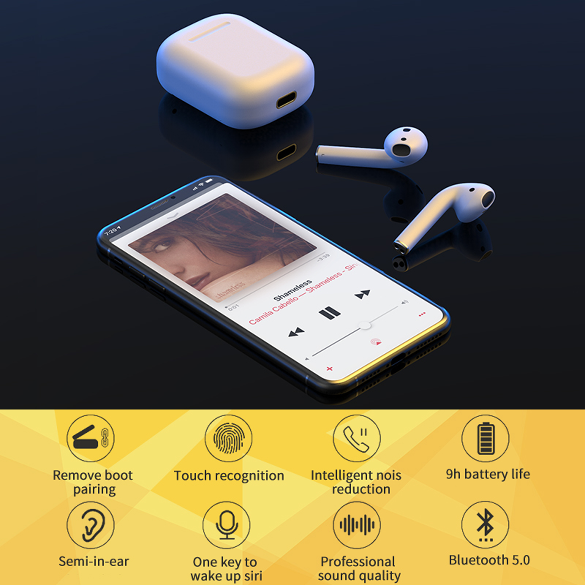 Wireless Earbuds with 72H Battery Life k7