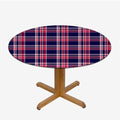 Multicolor Fitted Tablecloth for Round Table Old Fashioned Scottish Tartan Country Style Anti-Tear Wipeable Elastic Round Tablecloth Plaid Fits up 45"-50" Diameter Tables