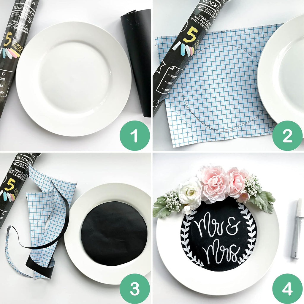 Chalkboard Wallpaper Roll with Markers & Eraser Cloth 7k