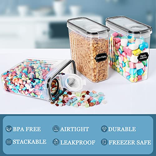 Airtight Cereal Storage Container with Lid 4 Pack 2.5L k7