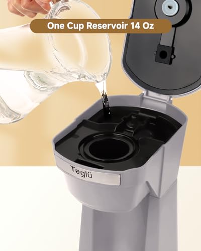 Single Serve Coffee Maker for K Cup & Ground Coffee, 14 oz, Gray 7k