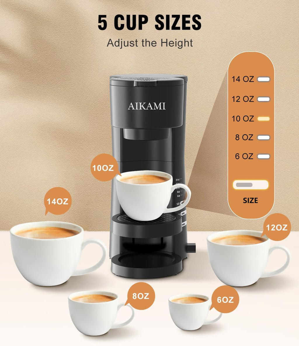 Coffee Maker with Milk Frother, 6-14 Oz Brew Sizes a7