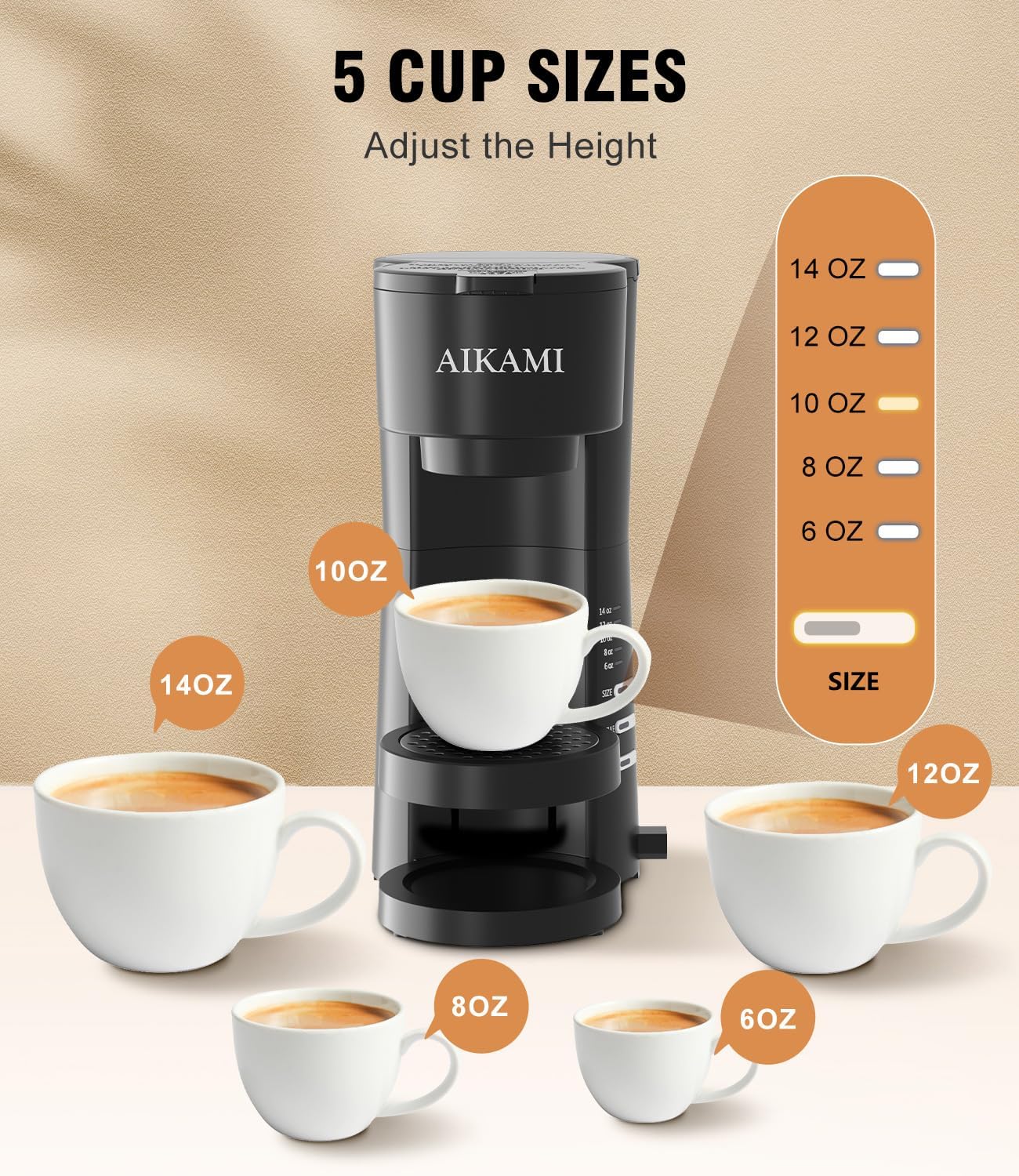 Coffee Maker with Milk Frother, 6-14 Oz Brew Sizes a7