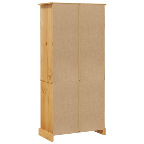 5-Tier Rustic Pinewood Bookcase with Shelves k7m