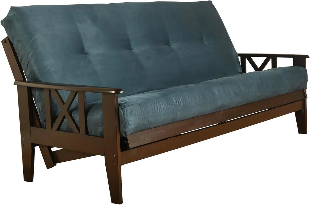 Futon Mattress Full Size Sleeper Bed Replacement Suede Navy k7