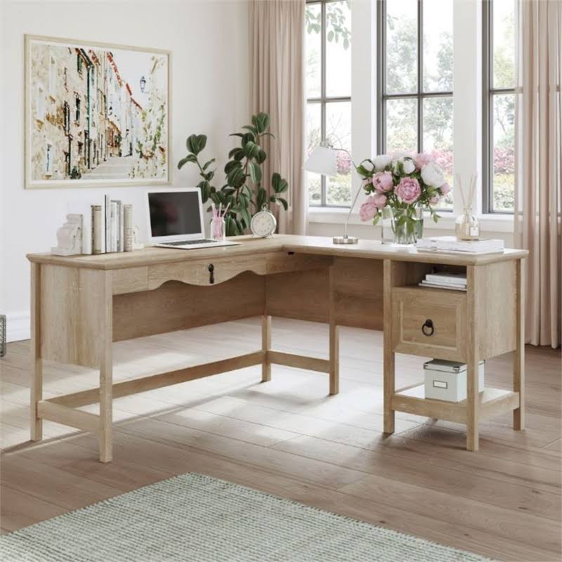 L-shaped Desk with File Drawer k7