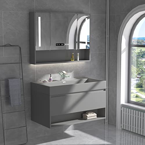 Black Bathroom Faucet Glass Waterfall Single Handle Matte Black a7