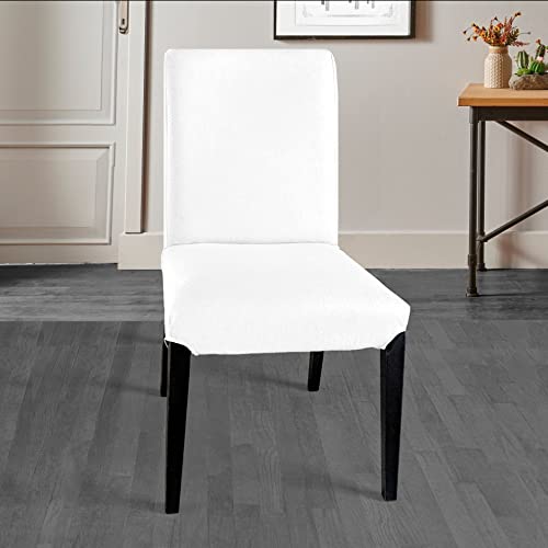Linen Cotton Dining Chair Slipcover White Set of 2 k7