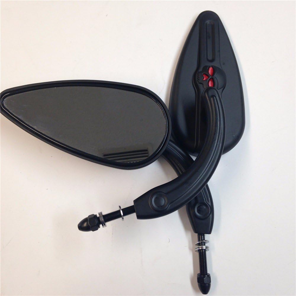 Black Teardrop Skull Zombie Mirrors for Motorcycles A7