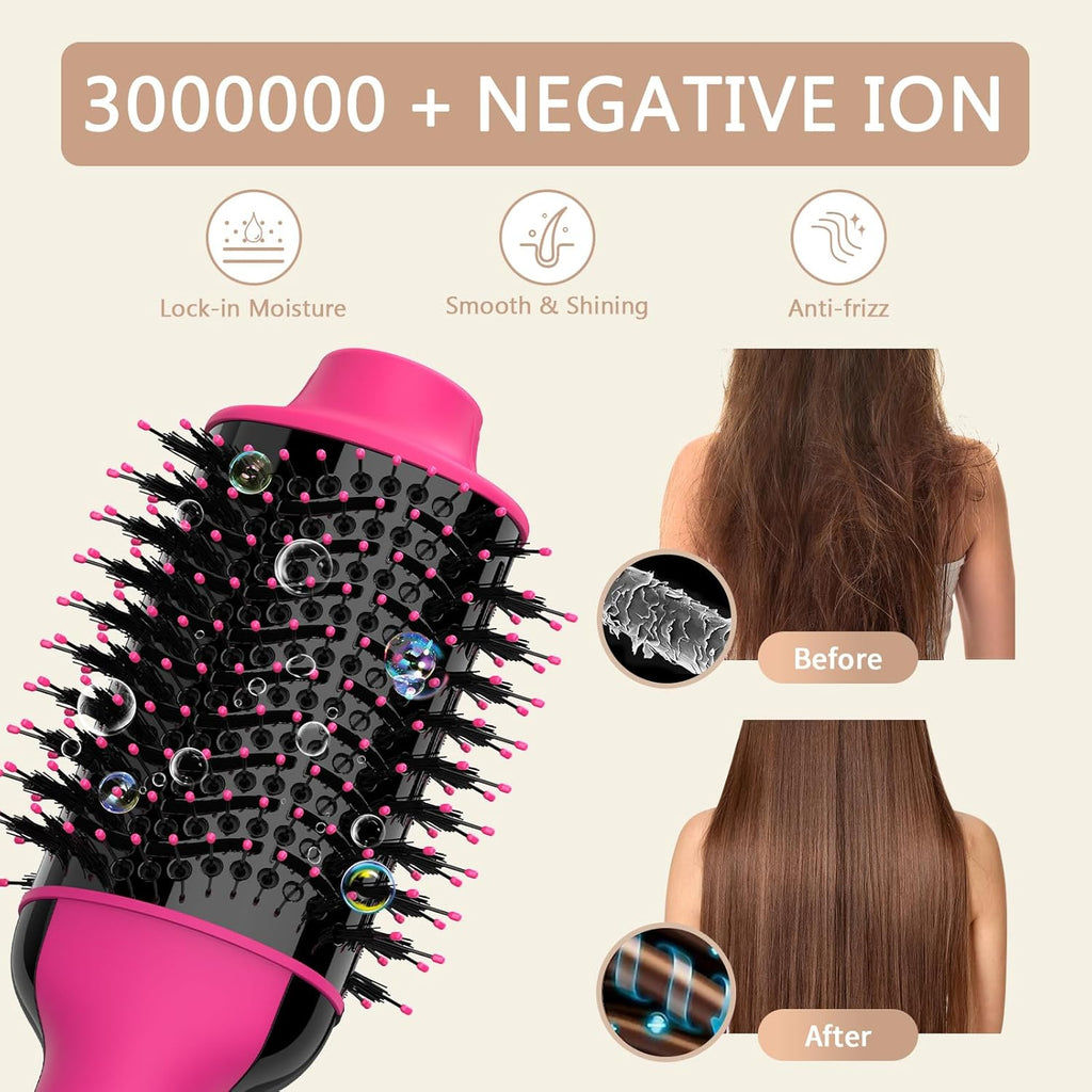 Hair Dryer Brush 4 in 1 Styler with Negative Ion Anti-frizz Ceramic Barrel a7
