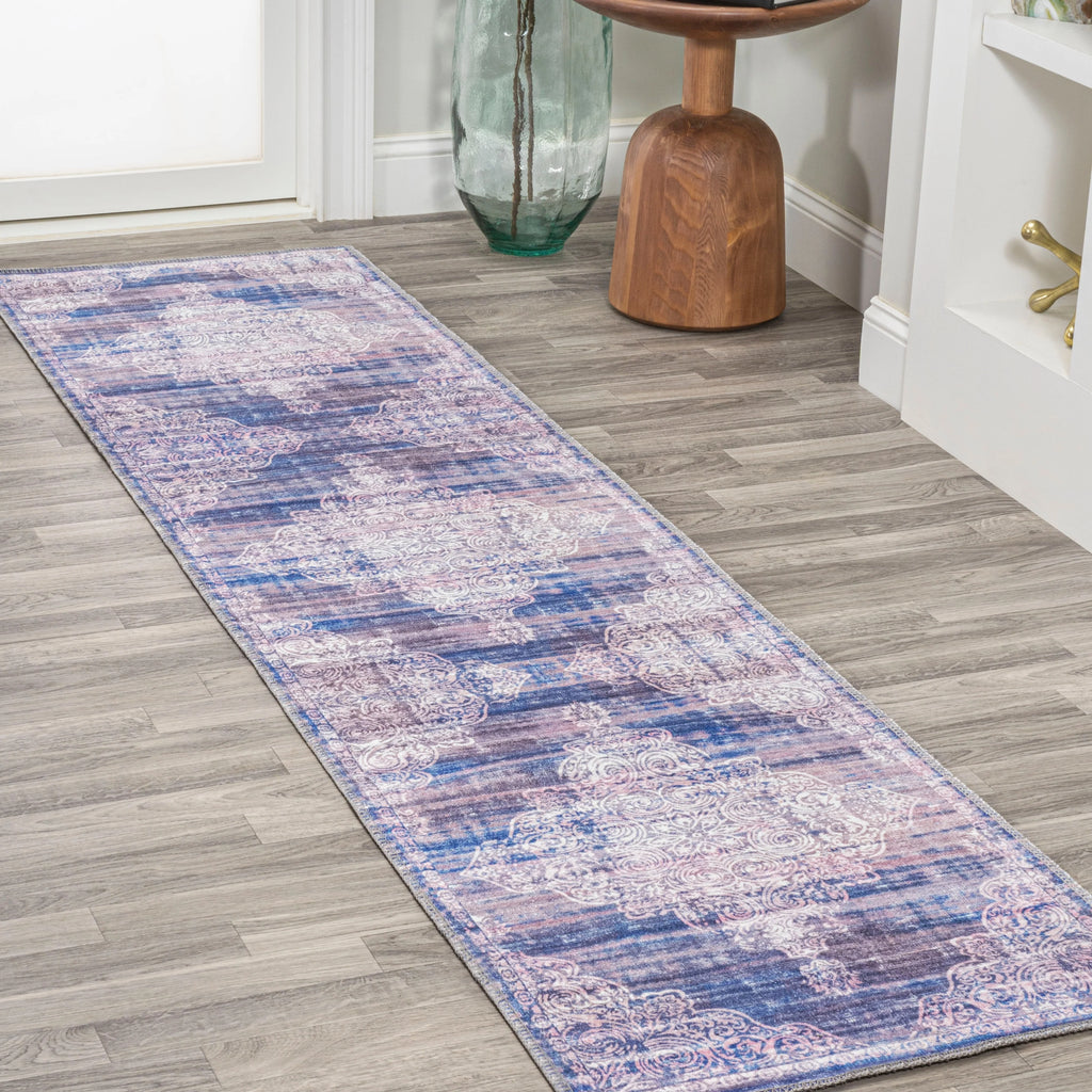 Bohemian Medallion Machine Washable Area Rug 2x8 a7