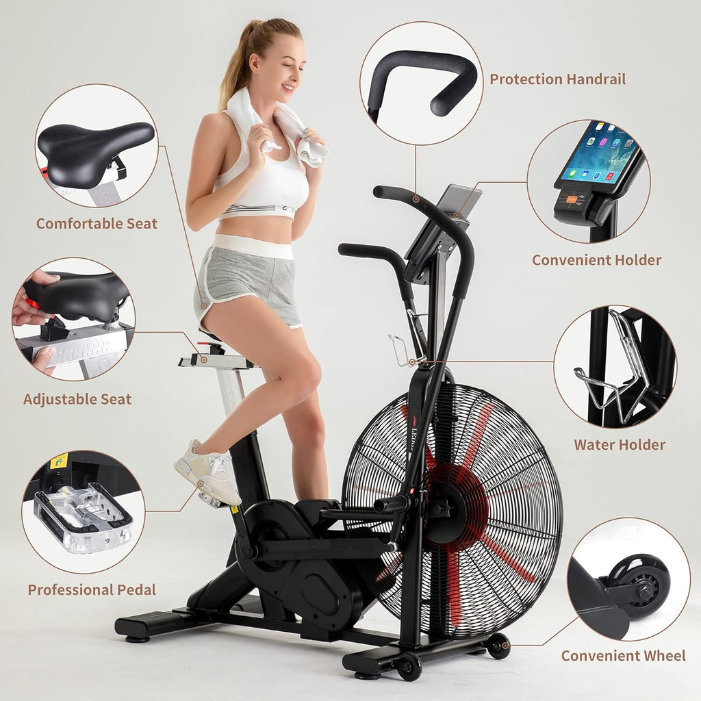Exercise Bike Indoor Cycling Stationary Bicycle Air Resistance k7p