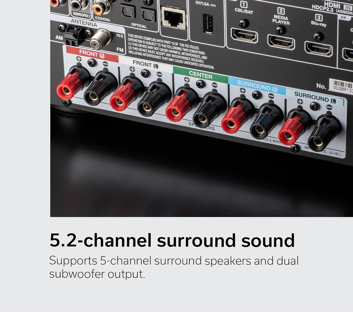 5.2 Ch Home Theater Receiver 8K UHD HDMI k7