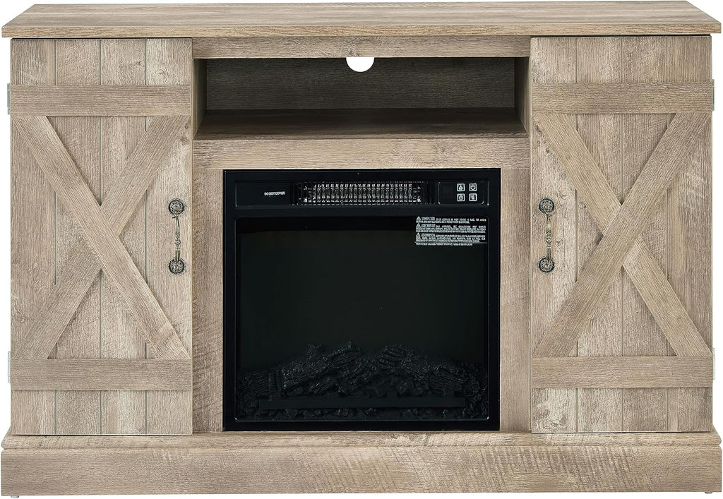 Electric Fireplace TV Stand for Living Room up to 50in Light Gray k7