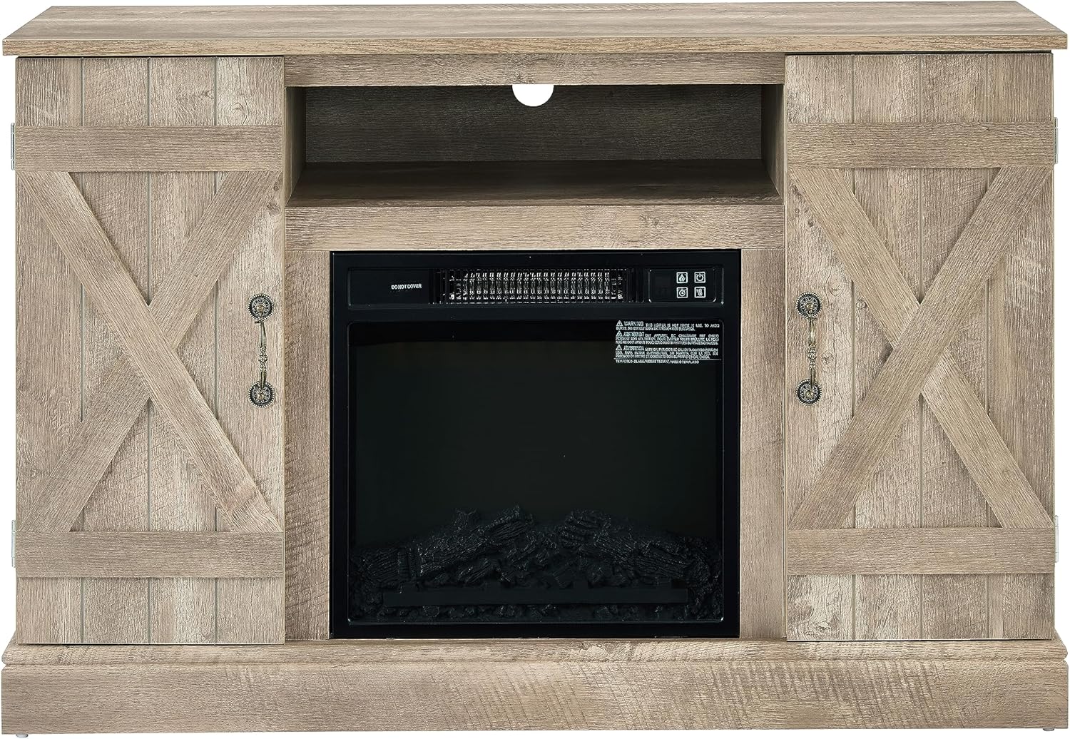 Electric Fireplace TV Stand for Living Room up to 50in Light Gray k7