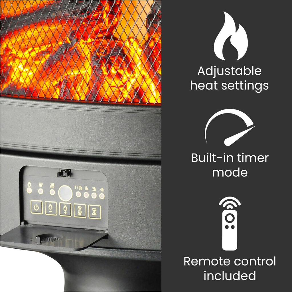 Electric Fireplace Heater with Remote Control, Portable Freestanding 7k