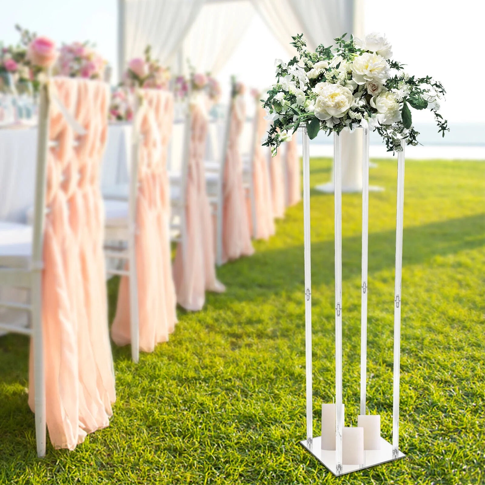Clear Acrylic Flower Stand Column for Wedding Decoration k7