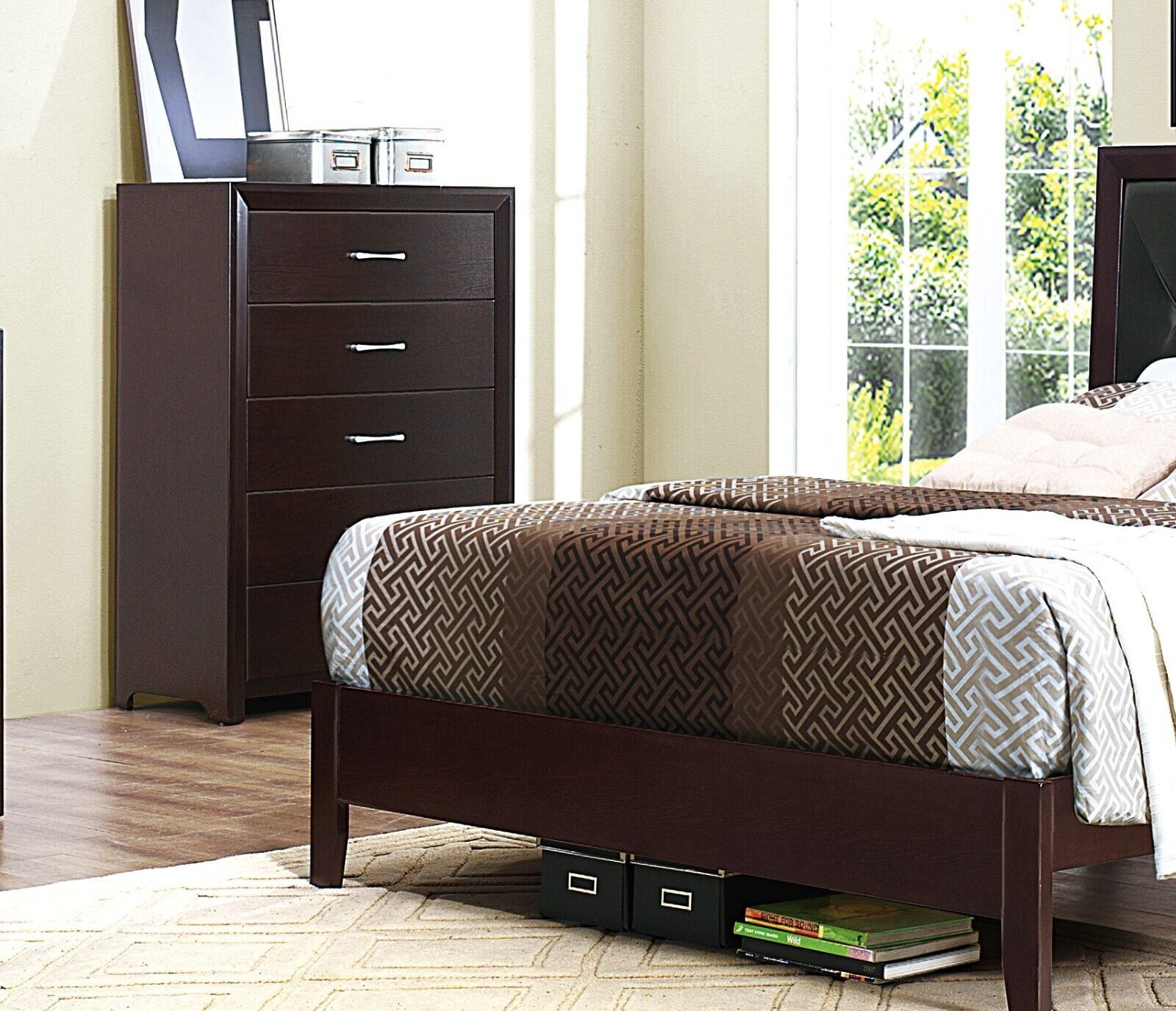 Full Bedroom Set 5pc Espresso Finish A7