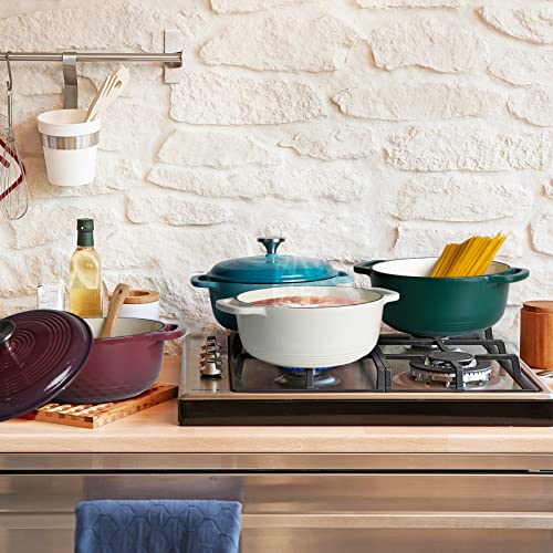 Enameled Cast Iron Dutch Oven with Lid 3-Quart Red a7
