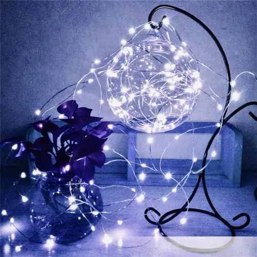50 LED Fairy Lights Battery Operated with Remote Timer 16FT Warm White a7