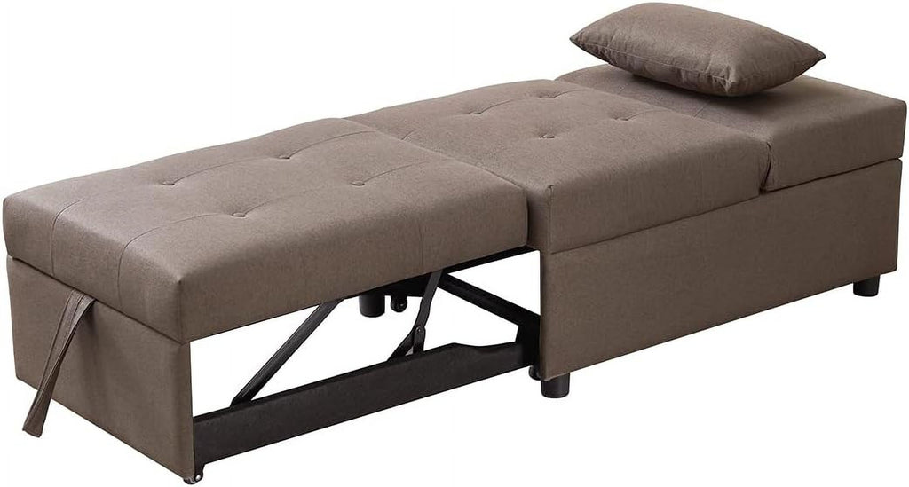 Convertible Sofa Bed Ottoman, Dark Grey K7m