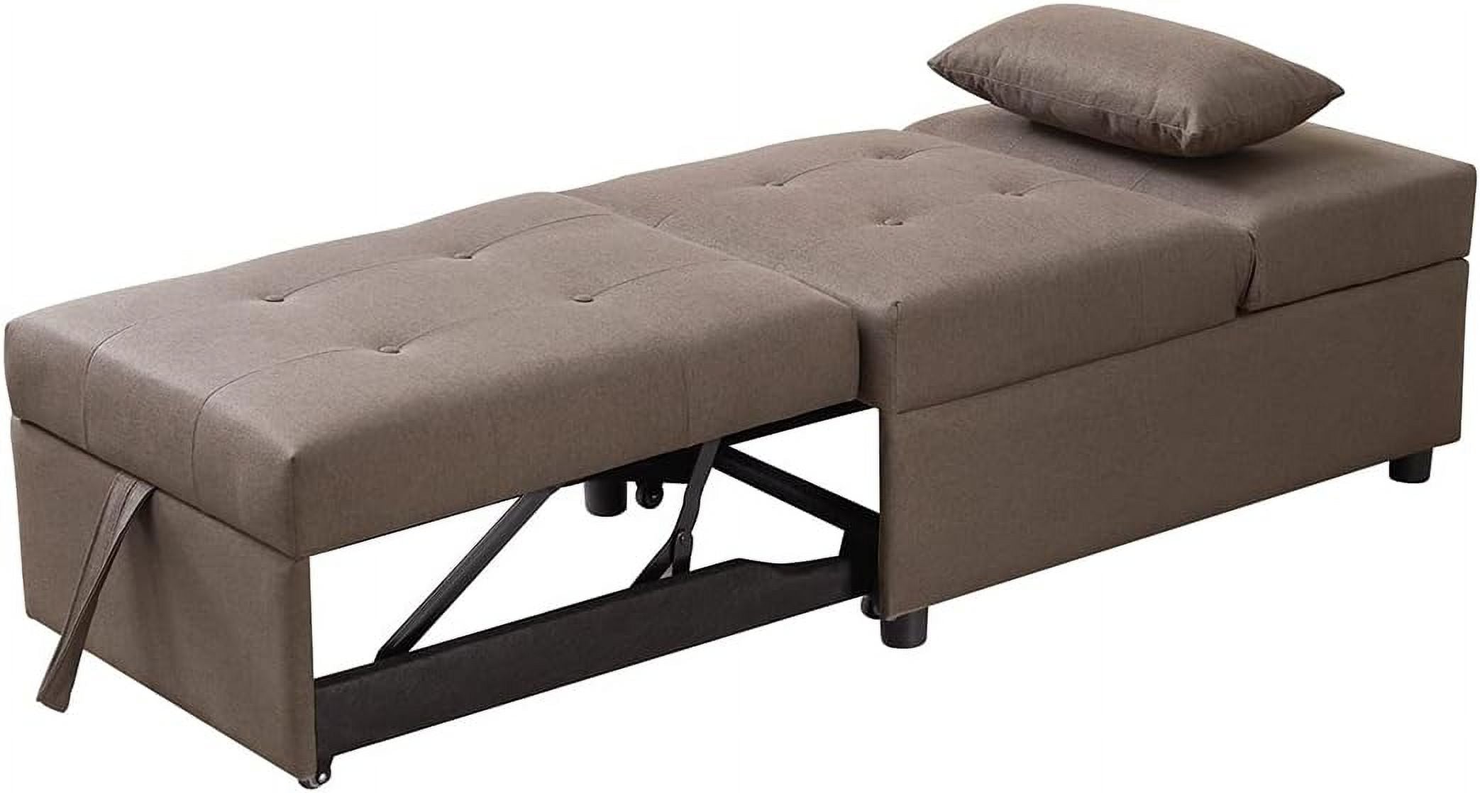 Convertible Sofa Bed Ottoman, Dark Grey K7m