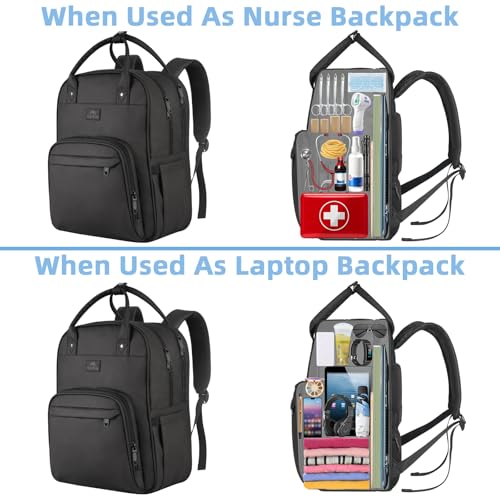 Nurse Backpack Waterproof Padded Medical Tote Bag with Removable Organizer a7