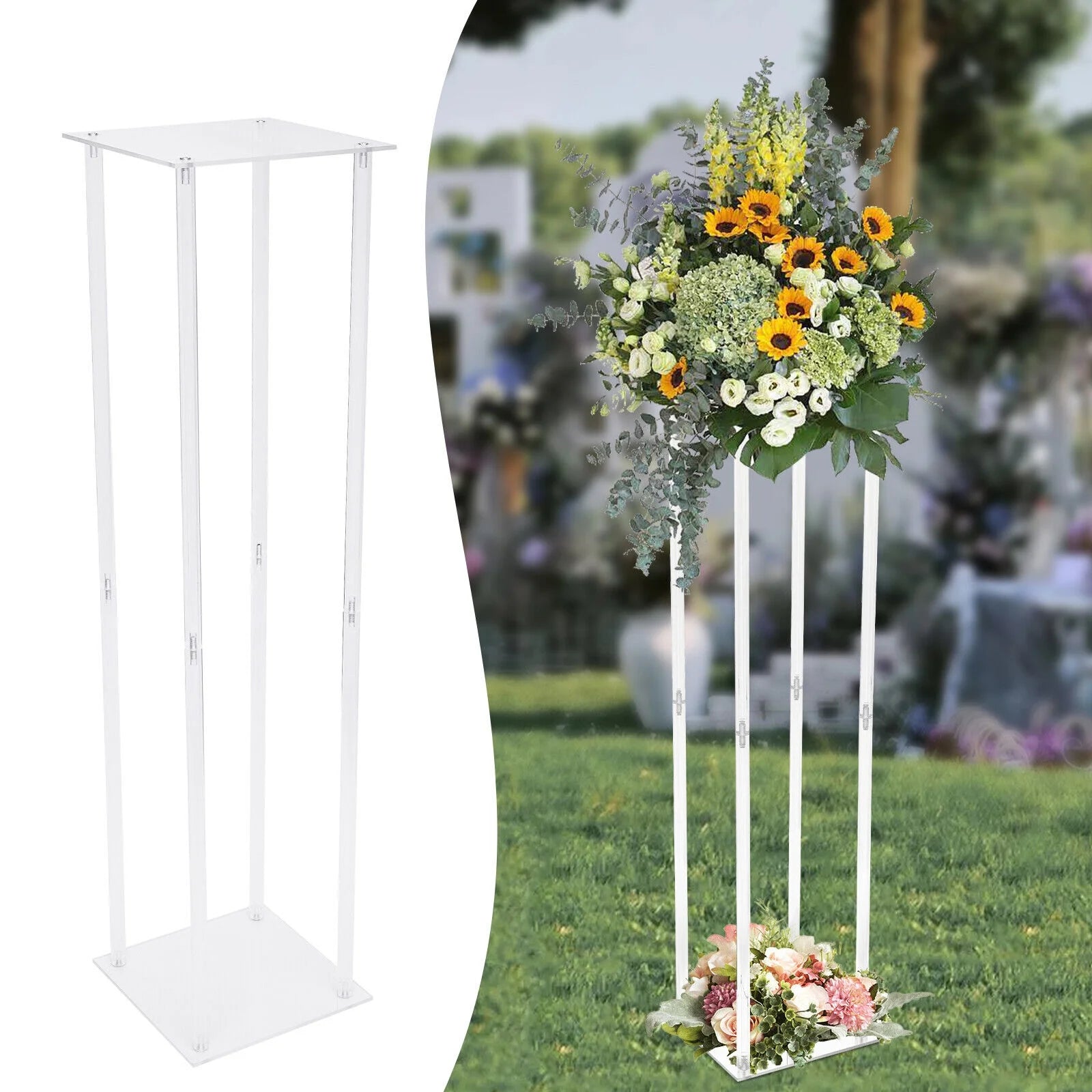 Clear Acrylic Flower Stand Column for Wedding Decoration k7