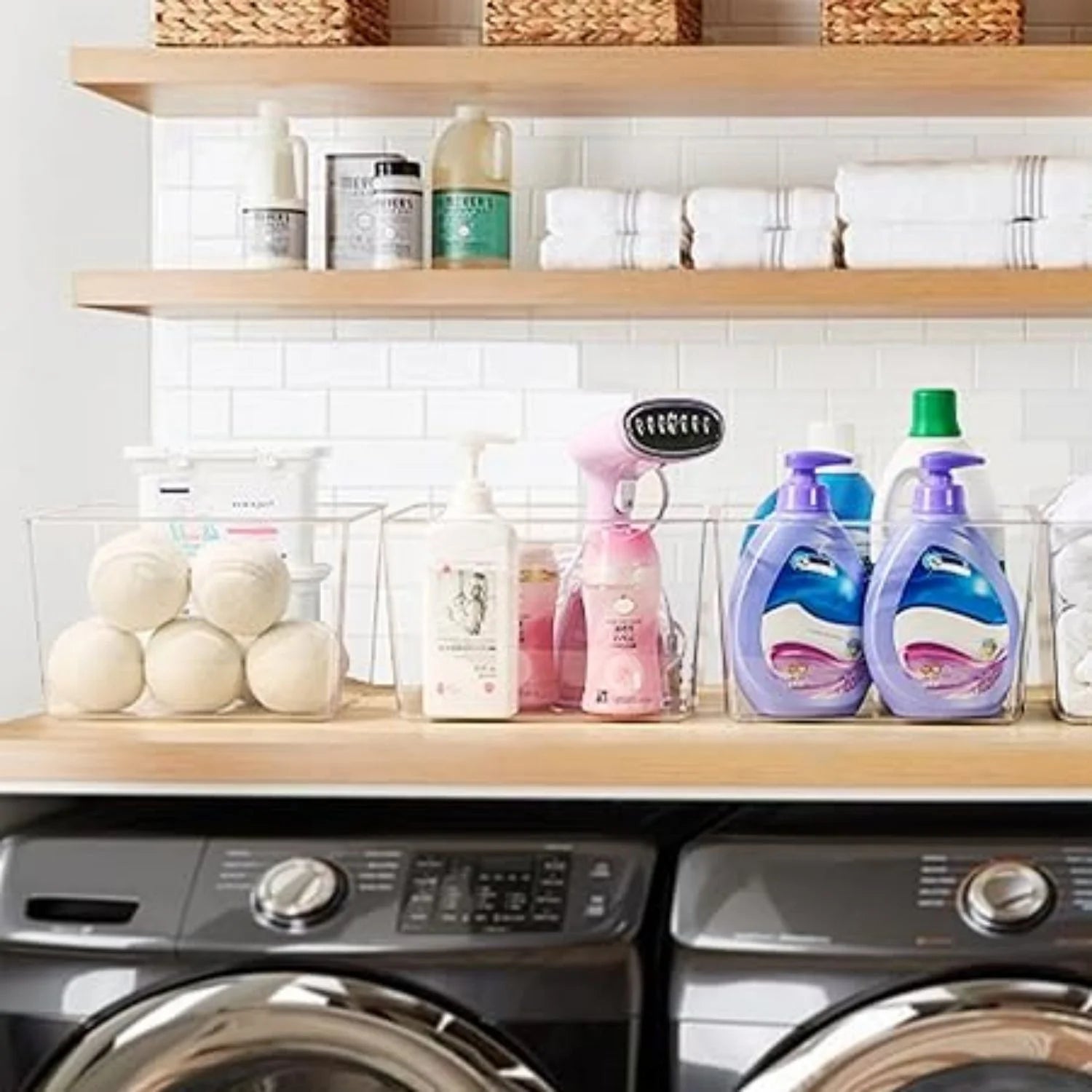 Clear Plastic Storage Bins with Handles 4 Pack A7