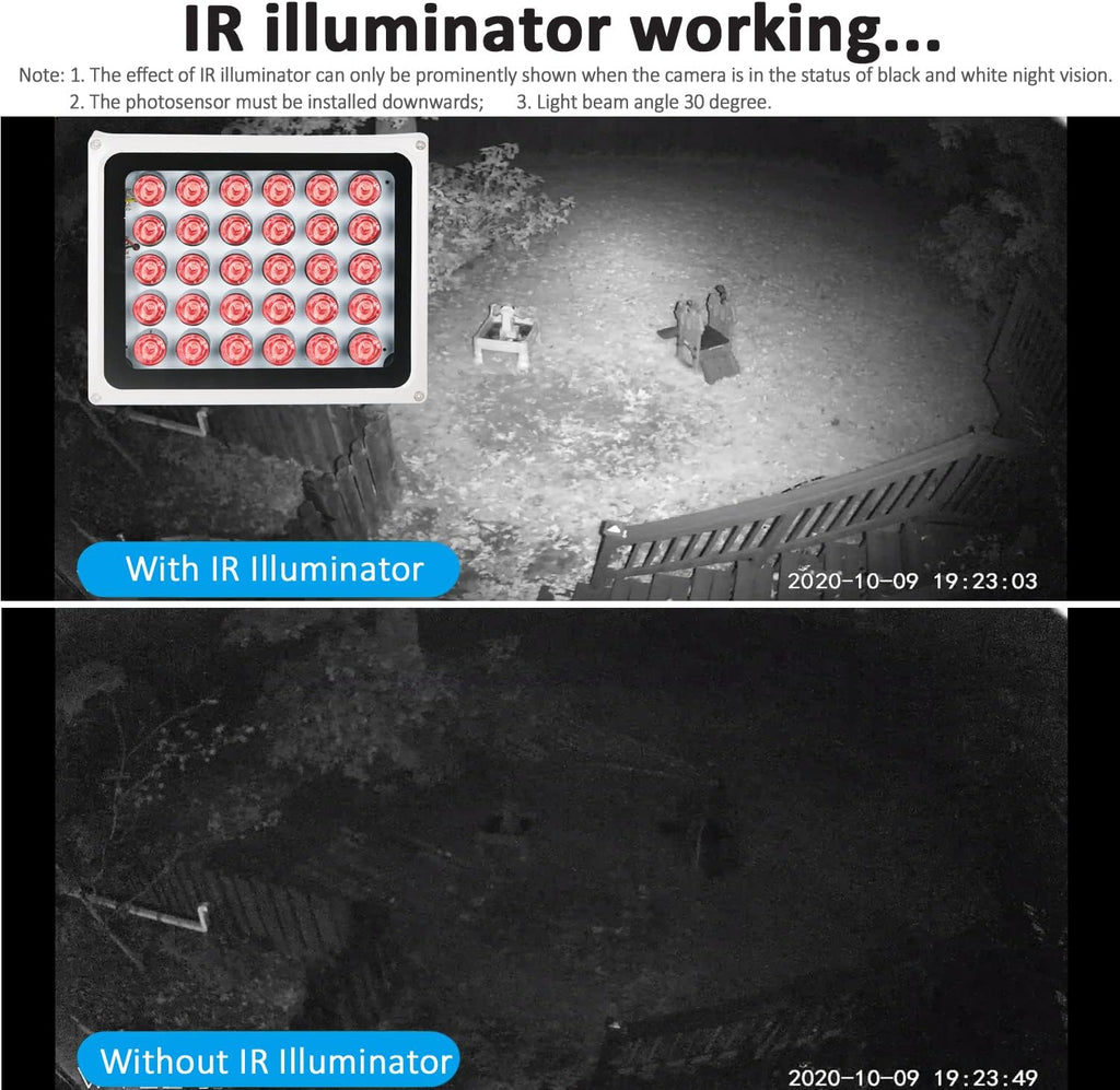 IR Illuminator 330ft 30-LED 850nm Waterproof Metal Housing A7k