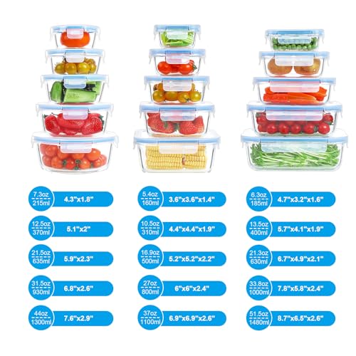 Glass Meal Prep Containers with Lids Airtight m7