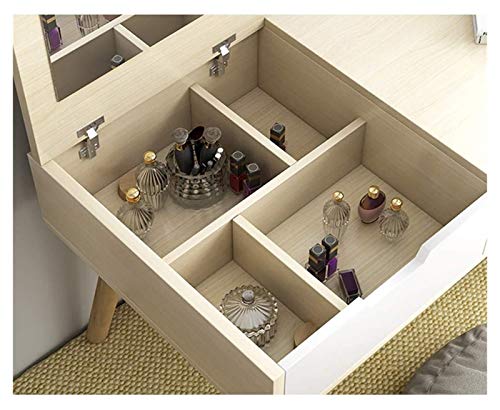 Makeup Vanity Desk with Flip Top Mirror and Drawers W7k