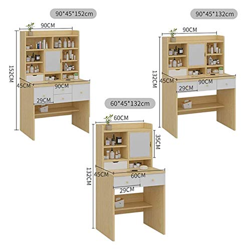 Makeup Vanity Table with Flip Mirror and Drawers White 7k