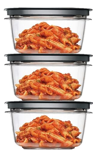 Rubbermaid Premier, Half Cup Premier Flex & Seal Food Storage Set, 6 Tritan Containers, 6 Grey Flex and Seal Lids, 12 Piece Bundle Set with Chalk Stickers and Pen