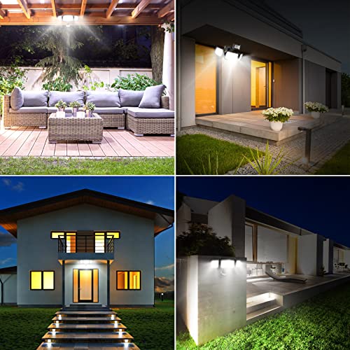 2pack LED Motion Sensor Outdoor Lights 38W 4200LM IP65 Black k7