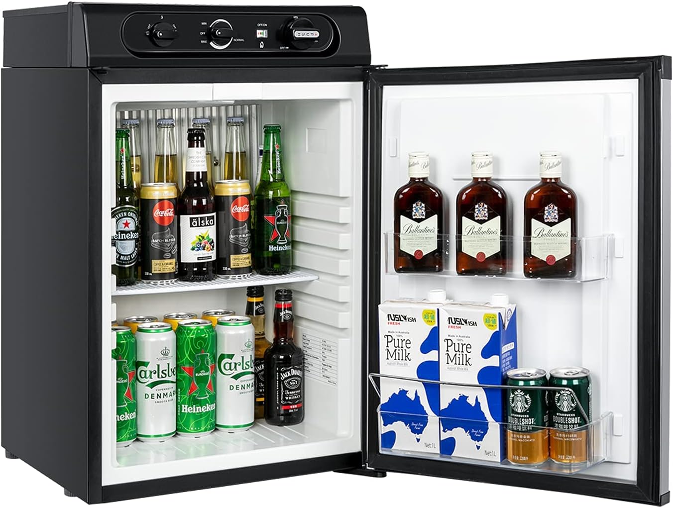 Propane Refrigerator 3 Way Camper Fridge 2.1 Cu.Ft RV Off-Grid Black k7