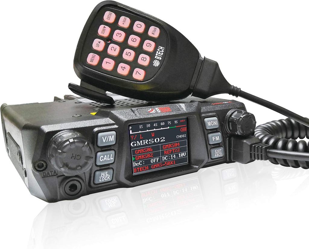 BTECH Mobile GMRS-50X1 50 Watt GMRS Two-Way Radio, GMRS Repeater Capable, with Dual Band Scanning Receiver (136-174.99MHz (VHF) 400-520.99MHz (UHF))