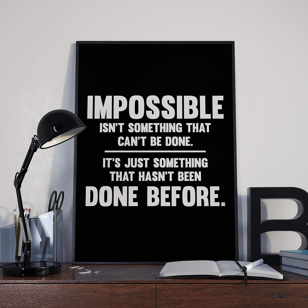 Motivational Quote Poster Print, Office Wall Decor Unframed k7
